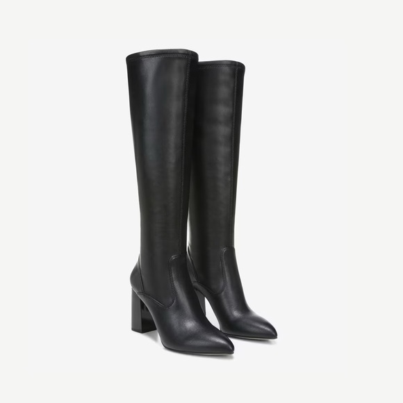 Franco Sarto Shoes - Franco Sarto Katherine Wide Calf Knee High Boot - Black Faux Leather - Size 10